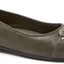 Trotters Sizzle Loden Patent Suede Lizard Leather