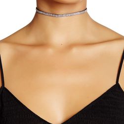 Free Press Pave Rectangle Wrap Choker CLEAR-SILVER-BLACK