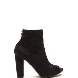 Incaltaminte Femei CheapChic Sassy Strut Chunky Peep-toe Booties Black