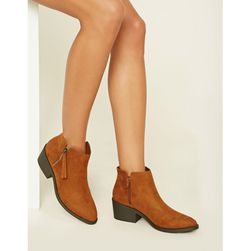 Incaltaminte Femei Forever21 Faux Suede Ankle Booties Camel