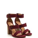 Incaltaminte Femei CheapChic Chic Outcome Strappy Faux Suede Heels Burgundy