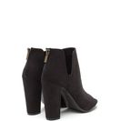 Incaltaminte Femei CheapChic Notch So Fast Chunky Peep-toe Booties Black