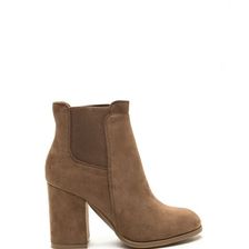 Incaltaminte Femei CheapChic Daily Uniform Faux Suede Chunky Booties Taupe