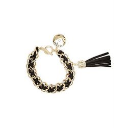 Bijuterii Femei GUESS Black and Gold-Tone Tassel Bracelet black