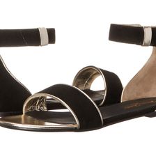 Massimo Matteo Flat w/ Ankle Strap Black/Gold
