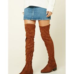 Incaltaminte Femei Forever21 Faux Suede Over-The-Knee Boots Brown