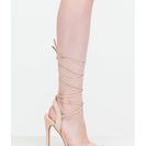 Incaltaminte Femei CheapChic At Long Last Lace-up Faux Leather Heels Nude