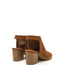 Incaltaminte Femei CheapChic Get Slit Faux Nubuck Chunky Heels Chestnut