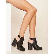Incaltaminte Femei Forever21 Cutout Faux Leather Booties Black