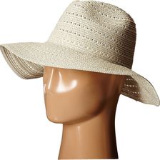 Vince Camuto Lurex Shine Braided Wide Brim Hat Tan