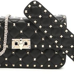 Valentino Garavani Small Rockstud Spike Bag NERO