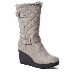 Incaltaminte Femei GUESS Heidy Wedge Booties grey fabric