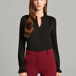 Bluza femei, neagra, cu decolteu in V