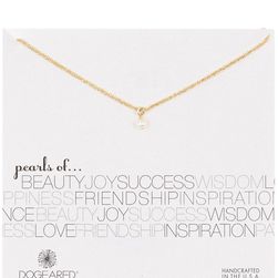 Dogeared 14K Gold Plated Sterling Silver Sparkle Chain 3mm Freshwater Cultured Potato Pearl Necklace GOLD