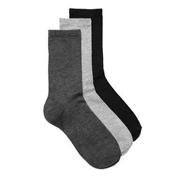 Accesorii Femei Kelly Katie Kelly Katie Solid Womens Crew Socks - 3 Pack GreyBlack