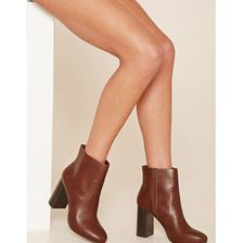 Incaltaminte Femei Forever21 Faux Leather Ankle Booties Tan