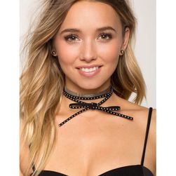 Bijuterii Femei CheapChic Chain And Stud 2pc Choker Black Prt