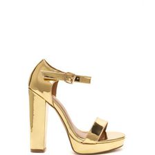 Incaltaminte Femei CheapChic Glam Life Metallic Platform Heels Gold