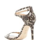 Incaltaminte Femei Via Spiga Tiara Snake Embossed Heel Sandal BLKWHT