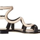Incaltaminte Femei Sergio Rossi Arabesque Flat Sandal BlackWhite