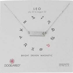 Dogeared Leo Zodiac Bar Necklace Sterling Silver