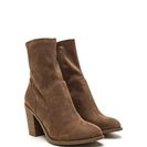 Incaltaminte Femei CheapChic Save The Day Faux Suede Chunky Booties Taupe