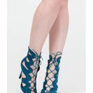Incaltaminte Femei CheapChic Catwalk Ready Cut-out Lace-up Heels Teal