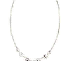 Givenchy Crystal Accented Teardrop Pendant Necklace RHODIUM