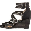 Incaltaminte Femei Frye Rain Strappy Wedge Black Washed Smooth Vintage