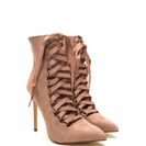 Incaltaminte Femei CheapChic About Town Faux Suede Lace-up Booties Mauve