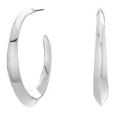 Bijuterii Femei LAUREN Ralph Lauren Luxe Links Medium Knife Edge Hoop Earrings Silver