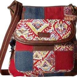 Sakroots Artist Circle Flap Crossbody Sweet Red Brave Beauti Patch