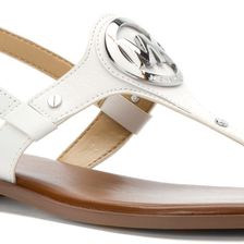 Michael Kors Aubrey Charm Thong Optic White Vachetta Leather