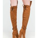 Incaltaminte Femei CheapChic A Hole New World Chunky Thigh-high Boots Chestnut