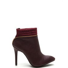 Incaltaminte Femei CheapChic Zipping Around Padded Cuff Booties Oxblood