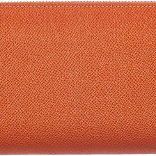 TOD'S Leather Coin Case Holder Around Orange