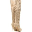 Incaltaminte Femei CheapChic Corsets On Pointy Faux Suede Boots Nude