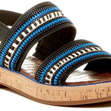 Sam Edelman Nala Genuine Cow Hair Trim Platform Sandal BLK-BLUE ZEBRA