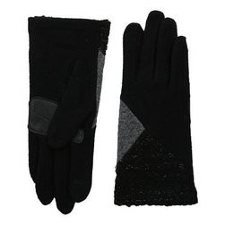Accesorii Femei Echo Design Touch Mixed Metallic Boucle Gloves Black