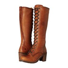 Incaltaminte Femei Frye Karen Lace Up Tall Cognac Washed Oiled Vintage