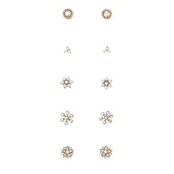 Bijuterii Femei Forever21 Geo Cutout Rhinestone Stud Set Goldclear