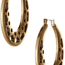 Lucky Brand Open Work Hoop Earrings NO COLOR