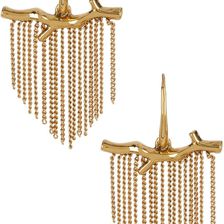 Diane von Furstenberg Twig Tassel Drop Earrings GOLD