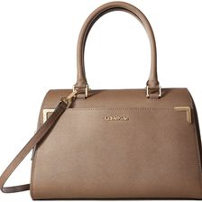 Calvin Klein On My Corner Saffiano Leather Satchel Dark Taupe