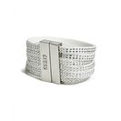 Bijuterii Femei GUESS Faux-Leather Rhinestone Cuff white