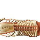 Incaltaminte Femei LAUREN Ralph Lauren Skyla Ralph Lauren GoldPolo Tan Metallic Kid SkinElko Nubuck