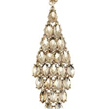 Natasha Accessories Large Faceted Crystal Pendant Necklace ANTIQUE GOLD-COLORADO