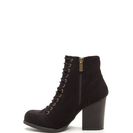 Incaltaminte Femei CheapChic Morale Boost Laced Block Heel Booties Black