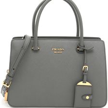Prada Saffiano And City Calf Handbag MERCURIO