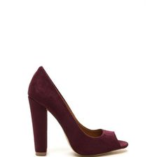Incaltaminte Femei CheapChic Chic Date Chunky Peep-toe Heels Burgundy